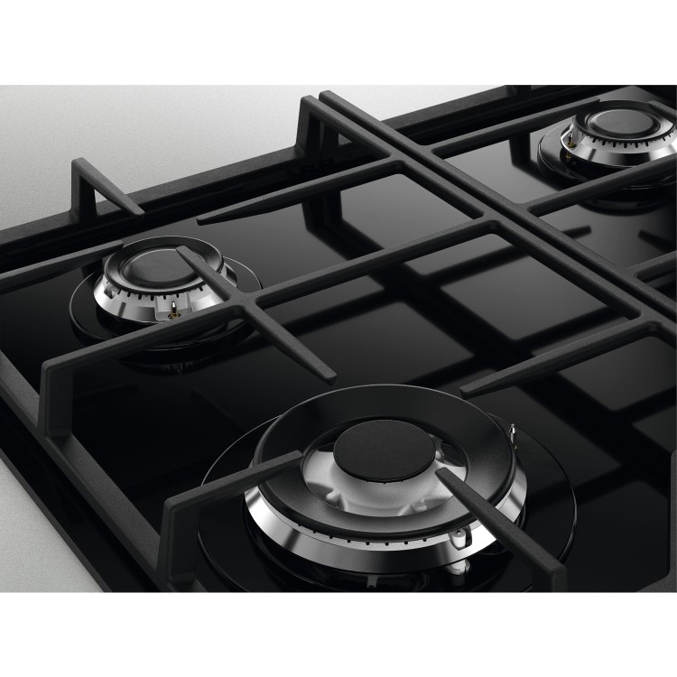 Refurbished Zanussi Series 60 ZGGN755K 75cm 5 Burner Gas on Glass Hob Black