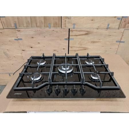 Refurbished Zanussi Series ZGGN755K 75cm 5 Burner Gas on Glass Hob Black