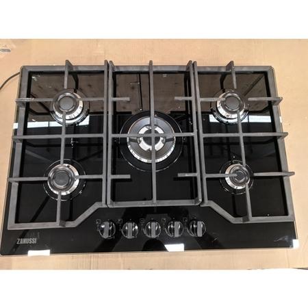 Refurbished Zanussi Series ZGGN755K 75cm 5 Burner Gas on Glass Hob Black