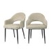Set of 2 Beige Fabric Dining Chairs - Colbie