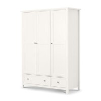Julian Bowen MAI107 Maine 3 Door Combination Wardrobe -SURF WHITE
