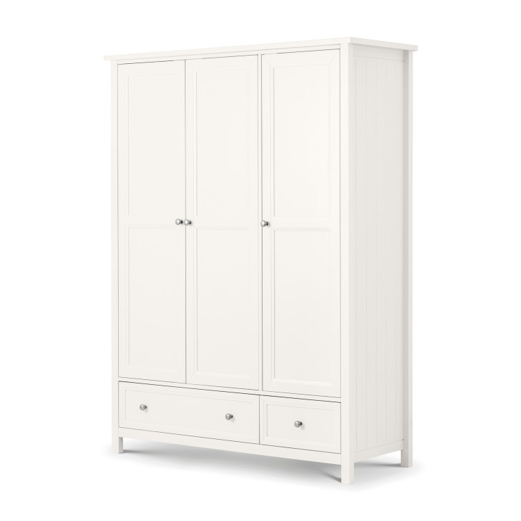 Julian Bowen MAI107 Maine 3 Door Combination Wardrobe -SURF WHITE