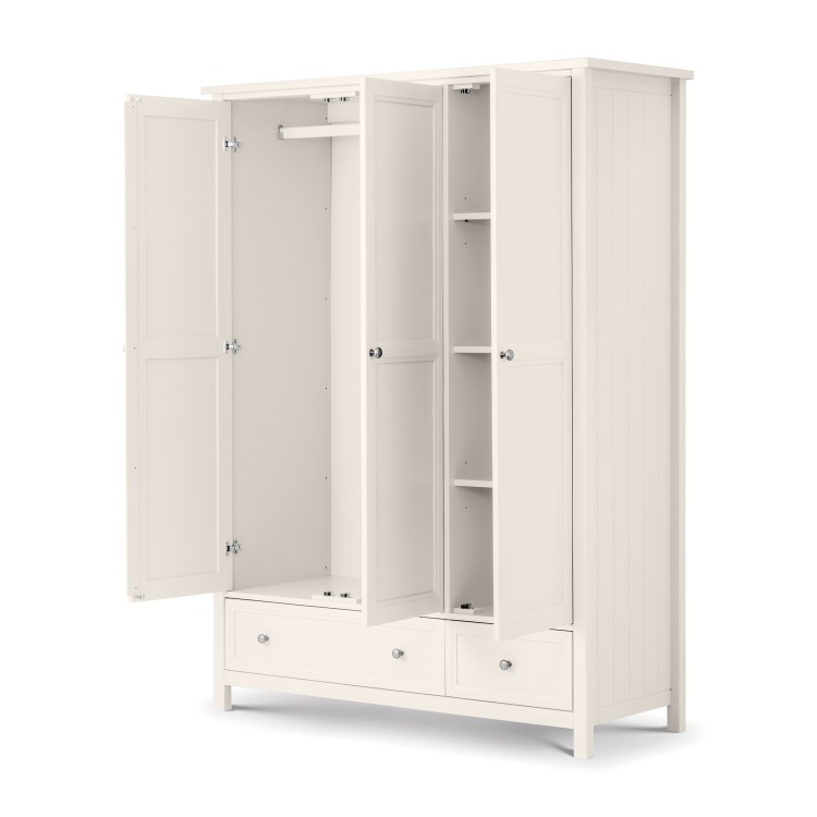 Julian Bowen MAI107 Maine 3 Door Combination Wardrobe -SURF WHITE