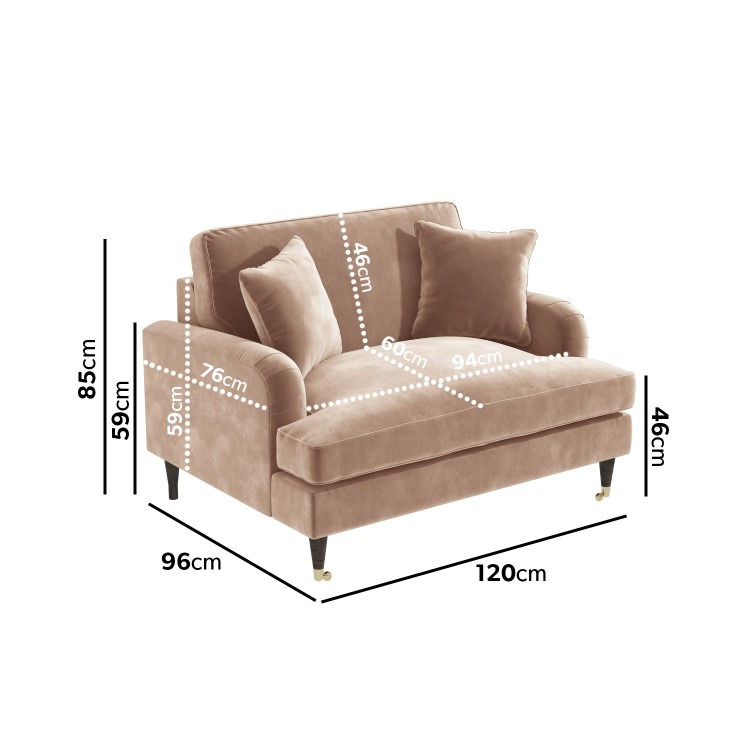 Velvet Loveseat in Blush Pink - Payton