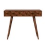 Narrow Dark Wood Console Table with 2 Drawers - Freya