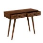 Narrow Dark Wood Console Table with 2 Drawers - Freya
