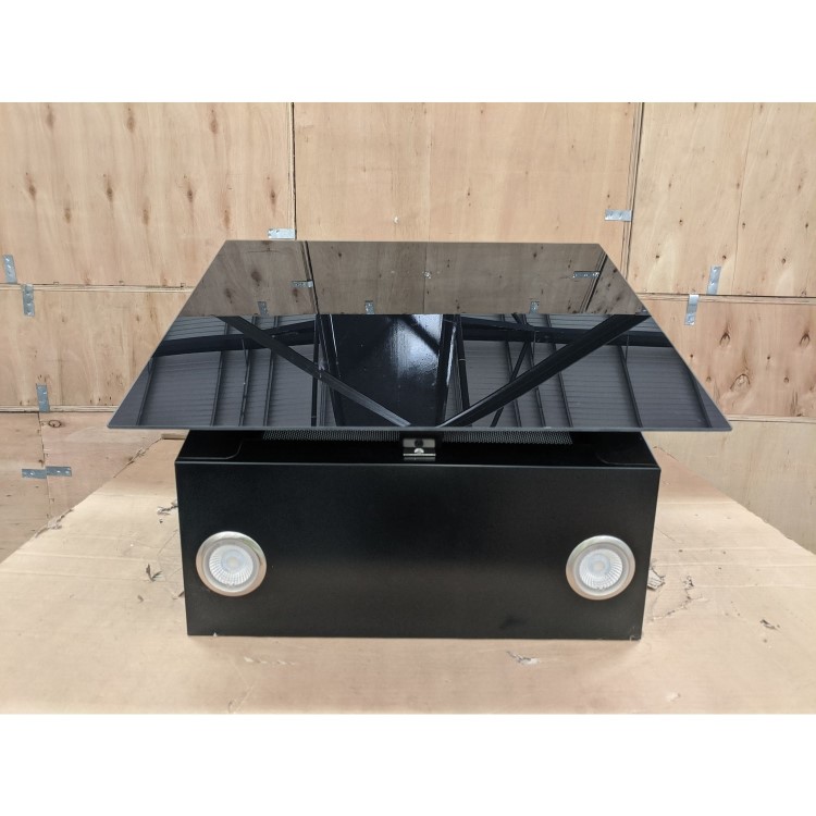 Refurbished Faber Tweet EG8 BK A55 55cm Angled Cooker Hood Black Glass