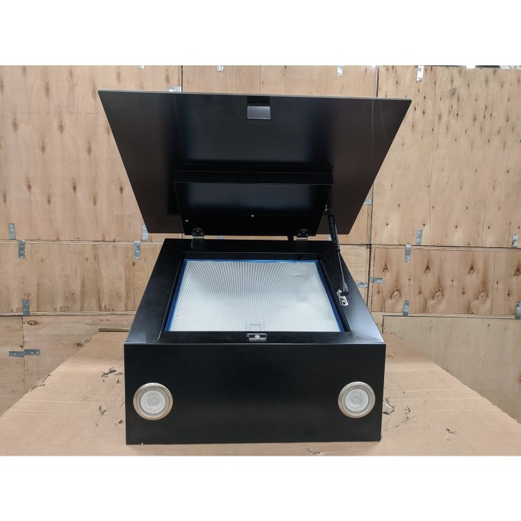Refurbished Faber Tweet EG8 BK A55 55cm Angled Cooker Hood Black Glass