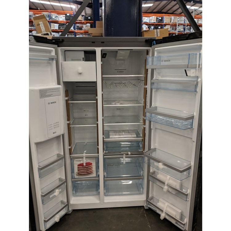 Refurbished Bosch KAD92HBFP Freestanding 540 Litre Frost Free American Fridge Freezer Black