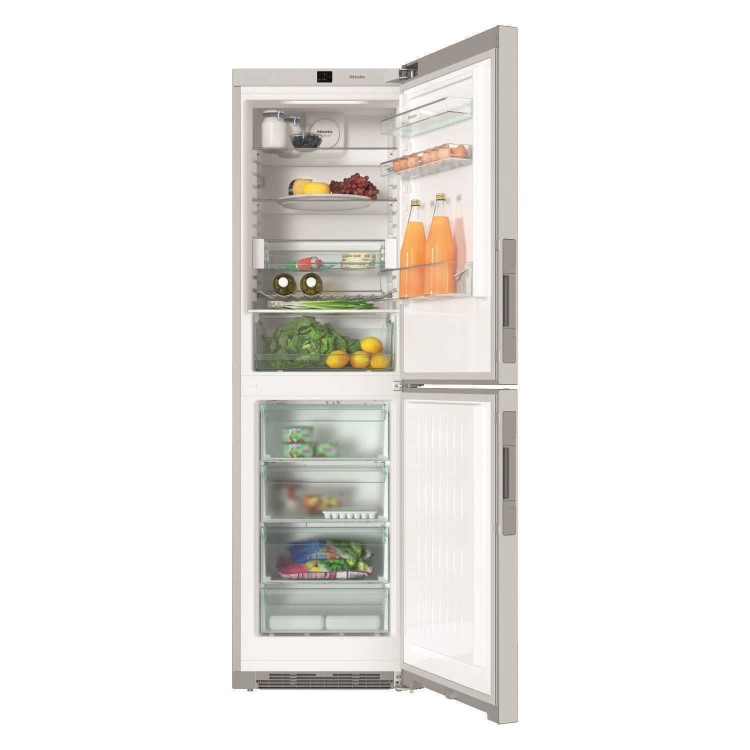 Refurbished Miele KFN29243Dclst Freestanding 349 Litre 50/50 Fridge Freezer Stainless Steel