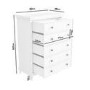 White Tall Chest of 5 Drawers - Georgia