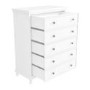 White Tall Chest of 5 Drawers - Georgia