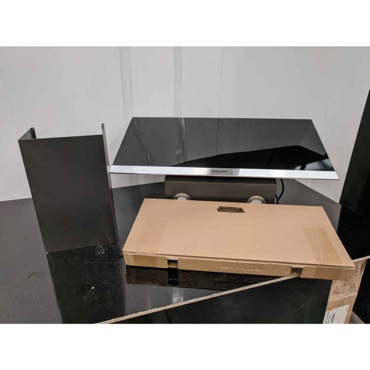 Refurbished Hotpoint PHVP87FLTK 80cm Angled Cooker Hood Black