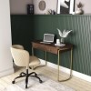 Walnut Solid Wood Office Desk with Curved Legs - Piper