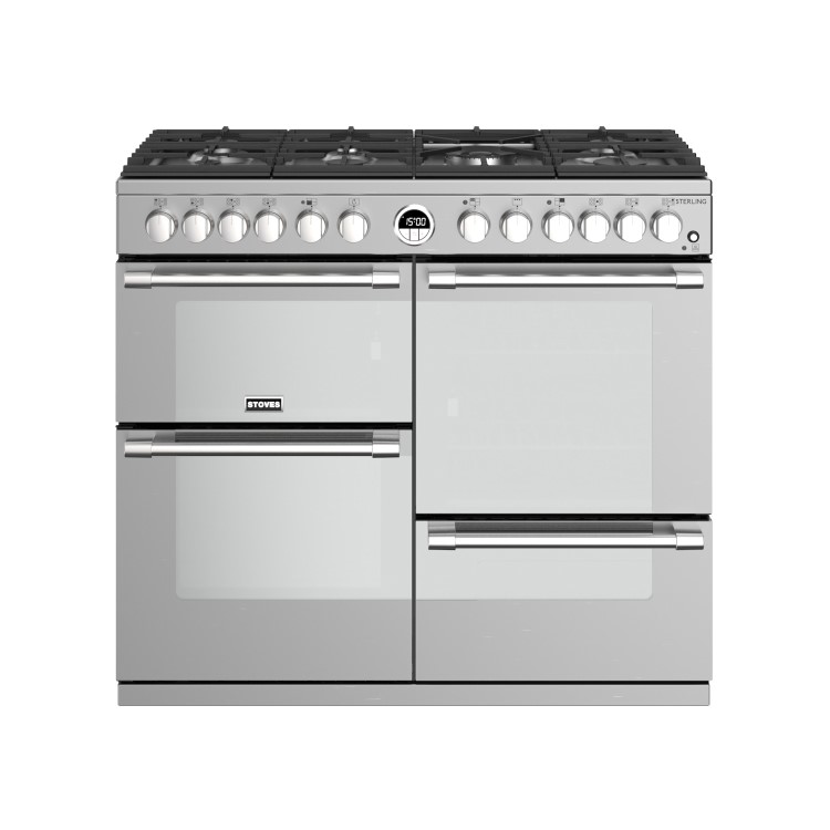 Refurbished Stoves 444444492 Sterling S1000DF 100cm Dual Fuel Range Cooker Stainless Steel