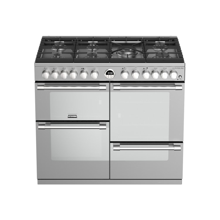 Refurbished Stoves 444444492 Sterling S1000DF 100cm Dual Fuel Range Cooker Stainless Steel