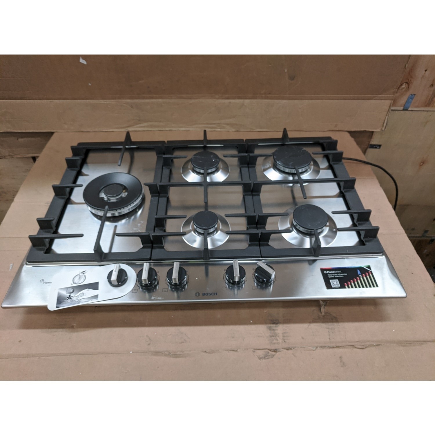 Refurbished Bosch Series 6 PCS7A5B90 75cm 5 Burner Gas Hob Stainless