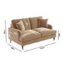 Beige Velvet 2 Seater Sofa - Payton