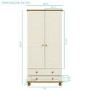 GRADE A2 - Hamilton 2 Door 2 Drawer Wardrobe in Cream and Pine