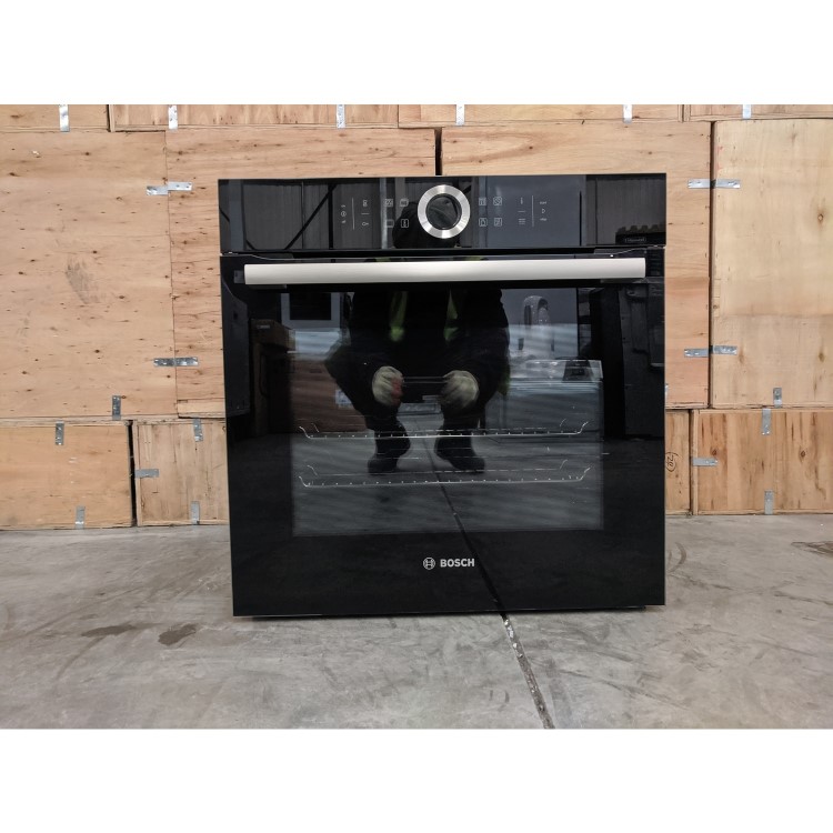 Refurbished Bosch Serie 8 HBG674BB1B Multifunction 60cm Single Built In Electric Oven Black