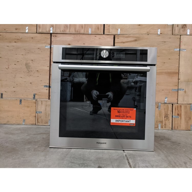 Refurbished Hotpoint SI4854PIX 60cm Single Built In Electric Pyrolytic Fan Oven with LCD Control Panel Stainless Steel