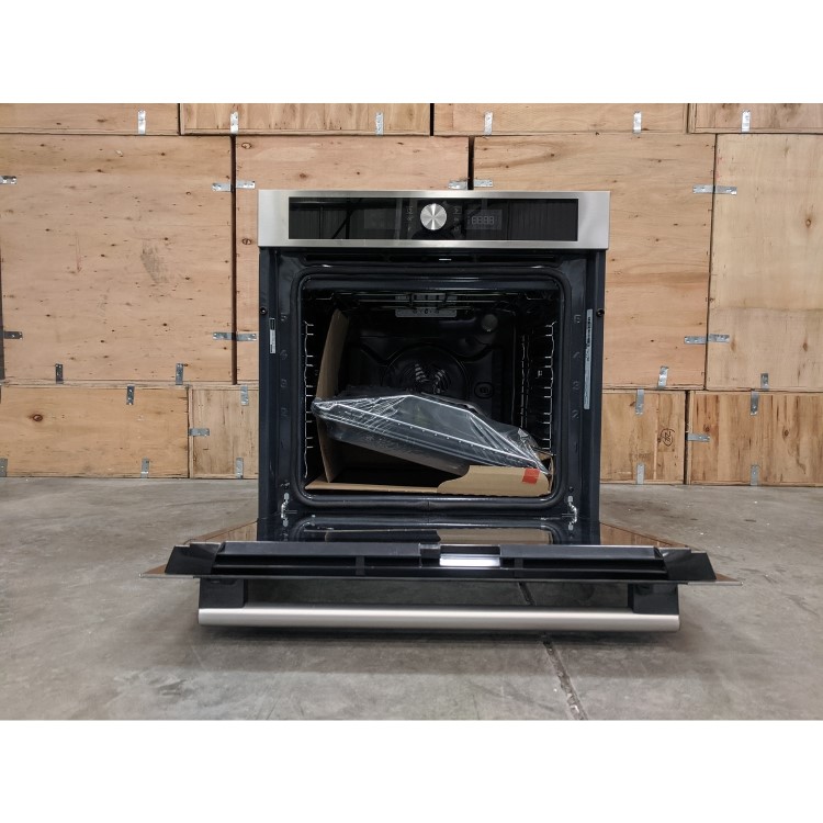 Refurbished Hotpoint SI4854PIX 60cm Single Built In Electric Pyrolytic Fan Oven with LCD Control Panel Stainless Steel