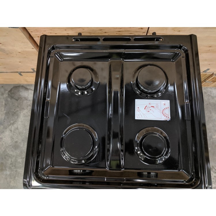 Refurbished Hotpoint HAG60K 60cm Double Oven Gas Cooker Black