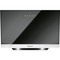 Refurbished Hotpoint PHVP87FLTK 80cm Angled Cooker Hood Black
