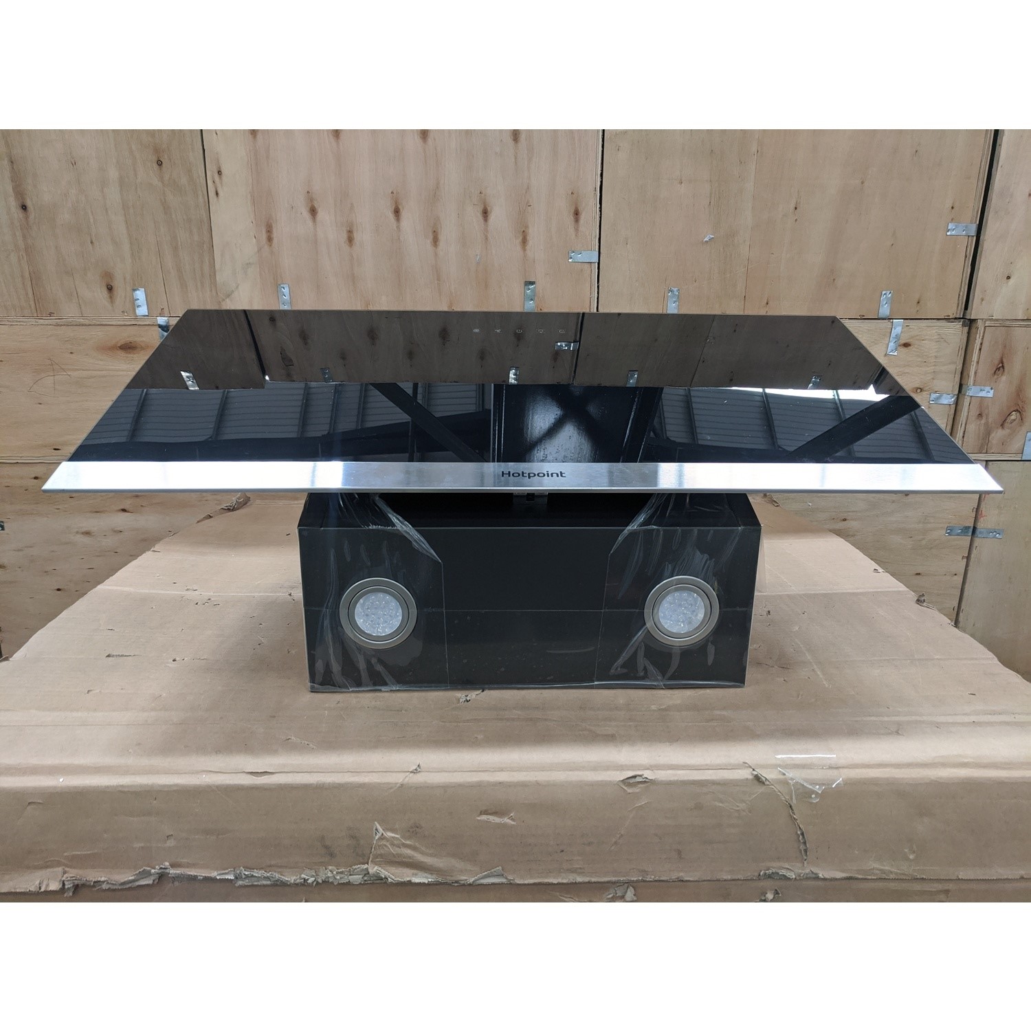 Refurbished Hotpoint PHVP87FLTK 80cm Angled Cooker Hood Black