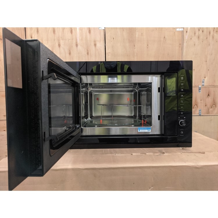 Refurbished Beko MGB25333BG Built In 25L with Grill 900W Microwave Black