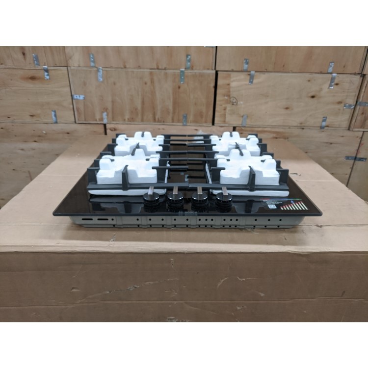 Refurbished Bosch Serie 6 PPP6A6B90 60cm 4 Burner Gas on Glass Hob Black