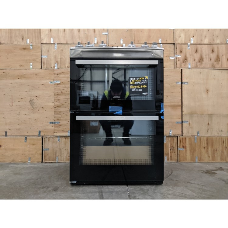Refurbished Zanussi ZCV66250XA 60cm Double Oven Electric Cooker with Catalytic Liners Stainless Steel