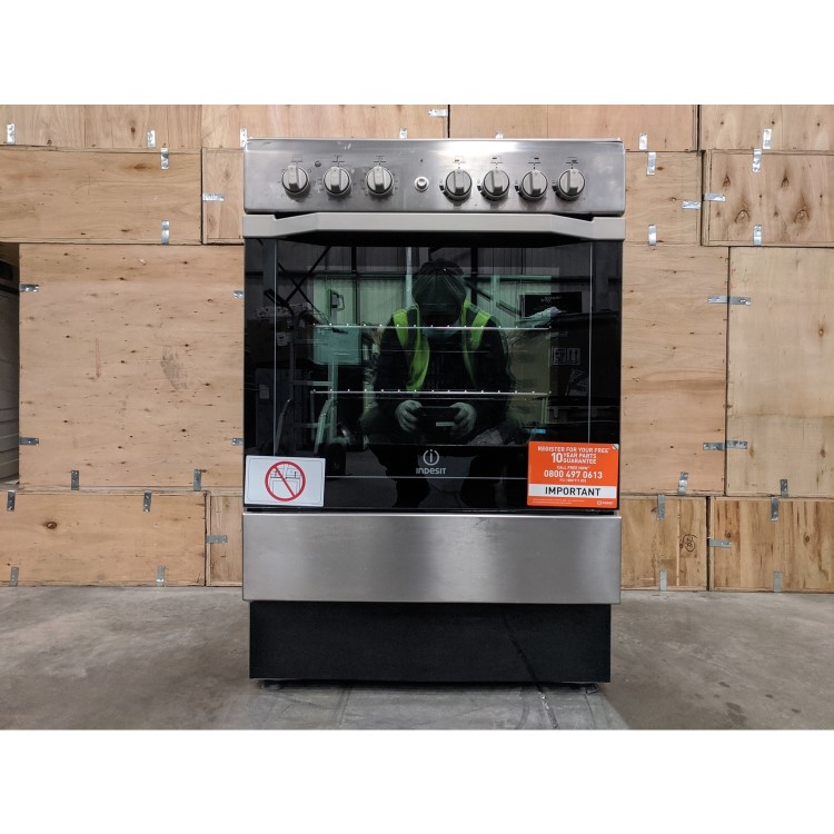 Refurbished Indesit I6G52X 60cm Dual Fuel Cooker Stainless Steel