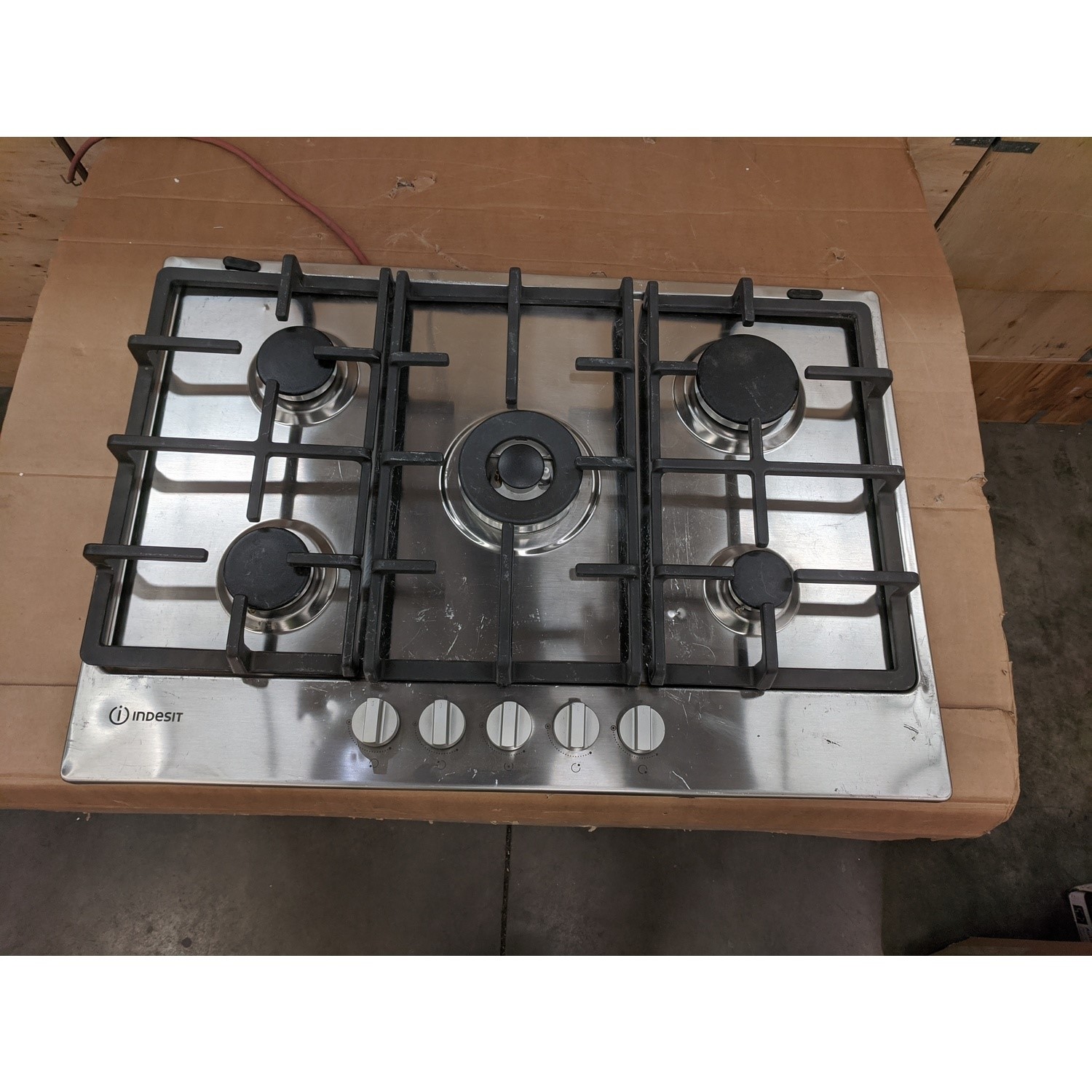 Refurbished Indesit THP751WIX 5 Burner Gas Hob Stainless Steel
