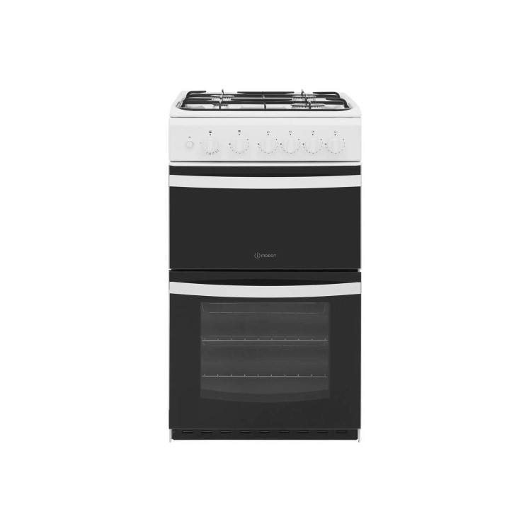 Indesit 50cm Double Cavity Gas Cooker with Catalytic Liners - White