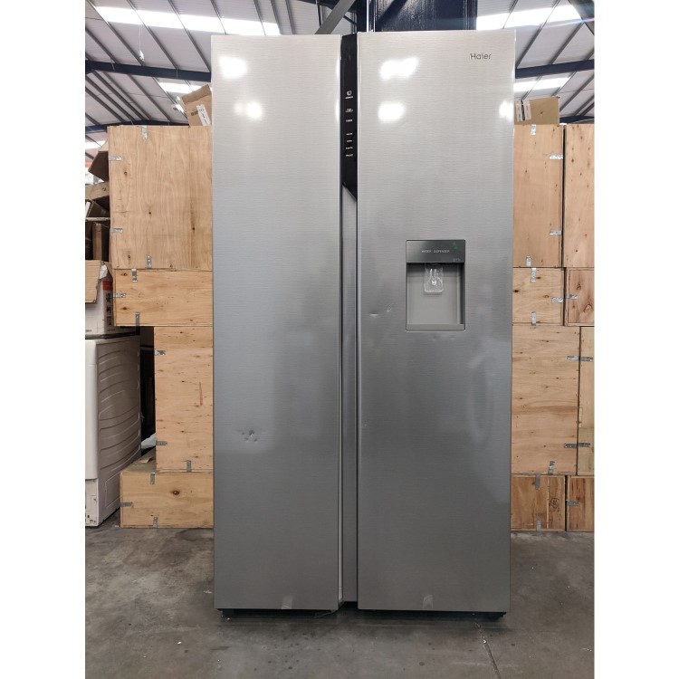 Refurbished Haier HSR3918EWPG 521 Litre American Fridge Freezer Silver