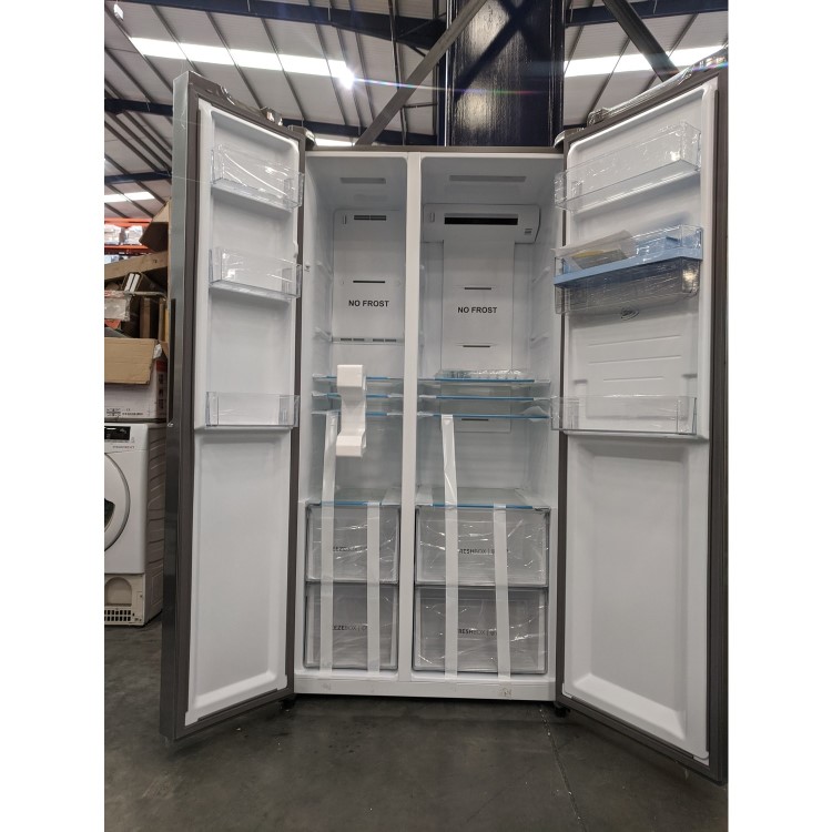 Refurbished Haier HSR3918EWPG 521 Litre American Fridge Freezer Silver