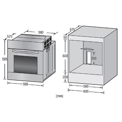 Refurbished electriQ EQOVENM2 60cm Single Built In Electric Oven Stainless Steel