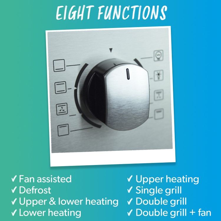 Refurbished electriQ EQOVENM2 Plug In Electric Fan Assisted Single Oven Stainless Steel