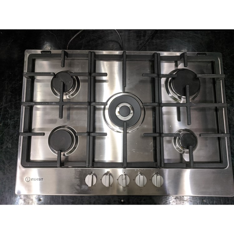 Refurbished Indesit THP751WIX 75cm 5 Burner Gas Hob Stainless Steel