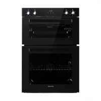 Refurbished electriQ EQDO1BLACK 60cm Double Built In Electric Oven Black Refurbished electriQ EQDO1BLACK 60cm Double Built In Electric Oven Black