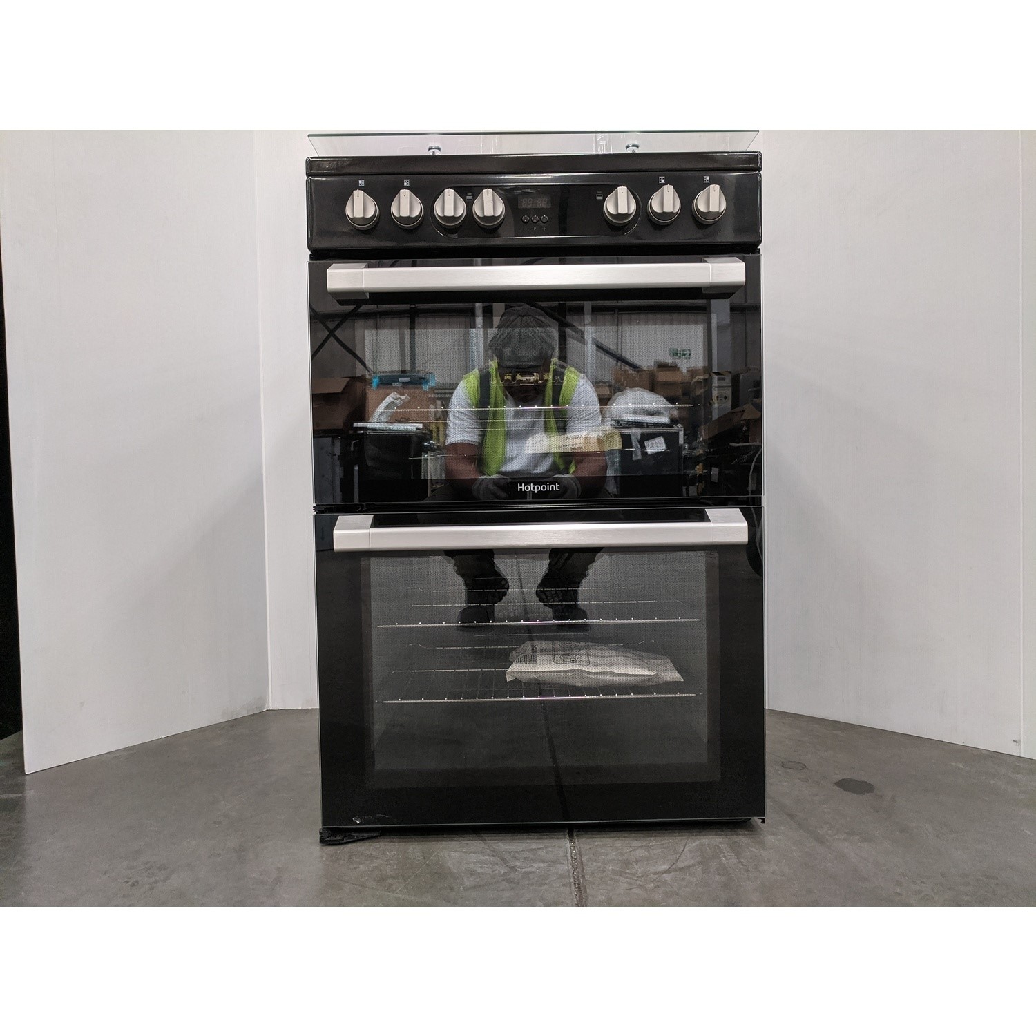 Refurbished Hotpoint HDM67G9C2CSB 60cm Double Oven Dual Fuel Cooker