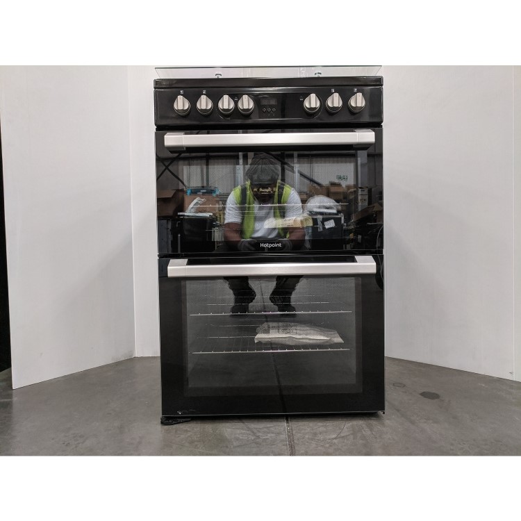 Refurbished Hotpoint HDM67G9C2CSB 60cm Double Oven Dual Fuel Cooker Black