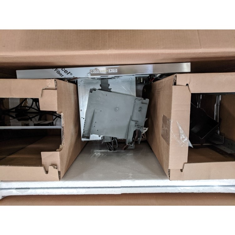 Refurbished Hotpoint UIF93FLBX 90cm Flat Glass Island Cooker Hood Stainless Steel