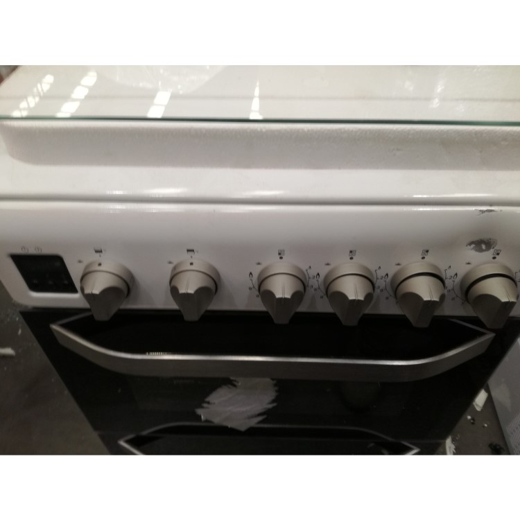 Refurbished Hotpoint HD5G00CCW 50cm Double Cavity Gas Cooker with Lid White