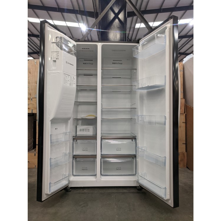 Refurbished Hisense RS694N4IBF 535 Litre American Fridge Freezer Black