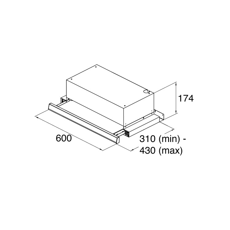 Refurbished CDA CTE61SS 60cm Telescopic Canopy Cooker Hood Stainless Steel