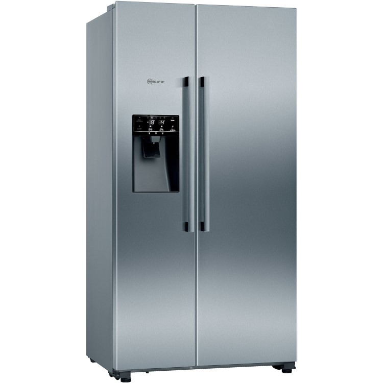 Refurbished Neff N70 KA3923IE0G Freestanding 533 Litre American Frost Free Fridge Freezer With Ice & Water Dispenser Stainless Steel