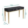 Dark Grey Art Deco Dressing Table with 2 Drawers - Maya