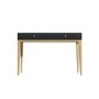 Dark Grey Art Deco Dressing Table with 2 Drawers - Maya